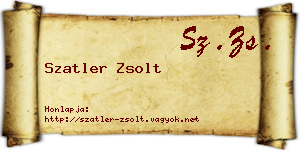 Szatler Zsolt névjegykártya